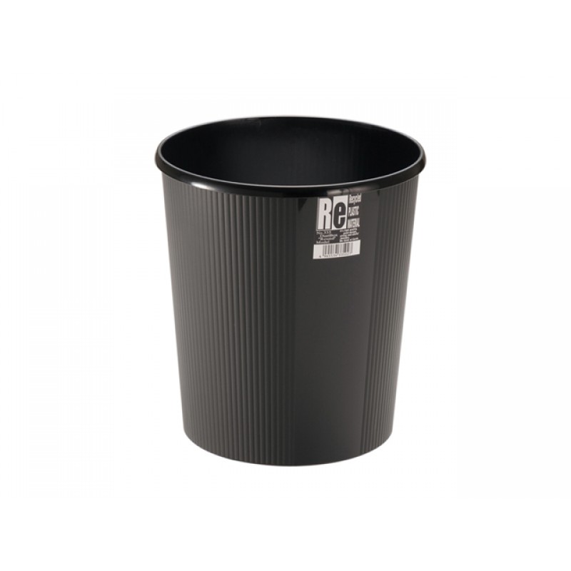 Round Trash Can Black