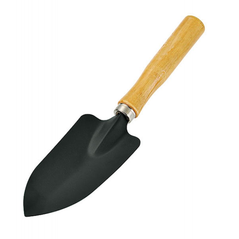 Wooden handle transplant trowel (thin)