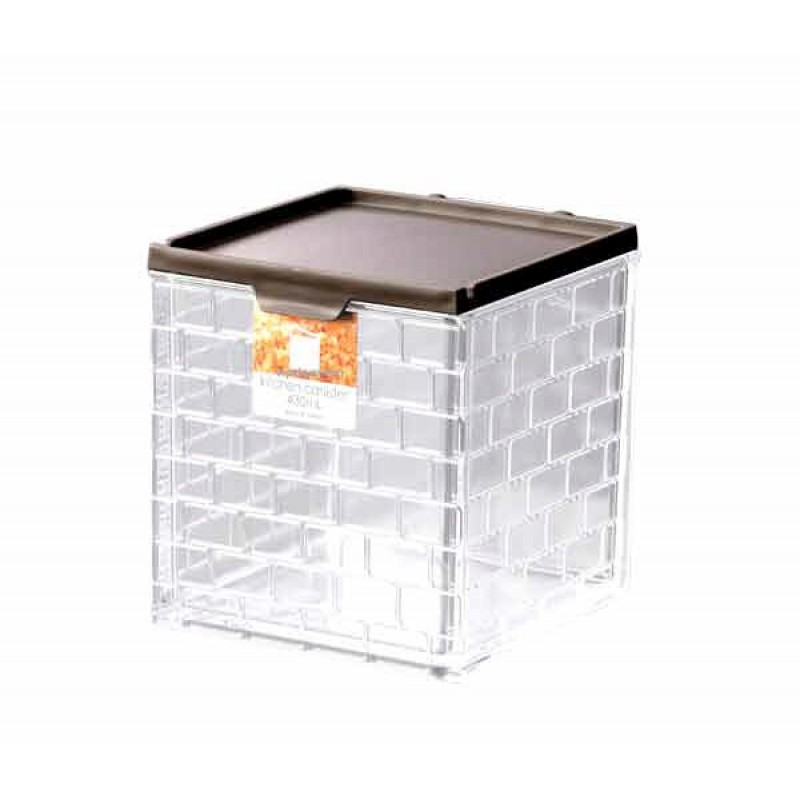 Stylish Clear Square box Brown 430ml